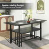 3-Piece Dining Table Set for 4-6 Extendable Kitchen Table Set with 2 Benches