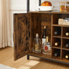Rustic Buffet Sideboard Drinks Cabinet with 9-Bottle Wine Rack & Adjustable Feet