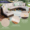 11 Piece Patio Conversation Sofa Set Wicker Outdoor Furniture Set with Cushioned