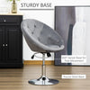 Grey Velvet Swivel Bar Stool Chair Tufted Back Height Adjustable Seat