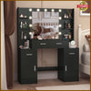 LED Mirror Dressing Table Vanity Set with Storage Cabinet Drawer Shelf Bedroom