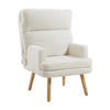 Recliner Armchair w/ Footstool Lambswool Upholstered Accent Chair Living Bedroom