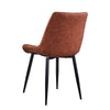 2x Dining Chairs Faux Leather Brown PU Padded Metal legs Restaurant Chair