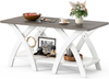 Coffee Table Farmhouse Rectangular 2 Tier Storage Shelf X Frame Living Room Home