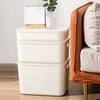 White Storage Boxes with Lid Plastic Storage Basket Cupboard Organiser Stackable