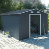 12 x 10ft Apex Metal Roof Garden Shed Storage House Outdoor Tool Box with Base