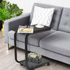 Rolling C-shaped Laptop Side Table Bedside Table Sofa Couch Table W/ 4 Wheels