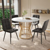 Dining Table and Chairs Set for 4 Marble Effect Dining Table with 4 Grey Chairs