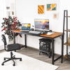 Wooden Computer Desk Industrial Writing Workstation PC Laptop Table Metal Frame