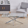 Clear Tempered Glass Coffee Table Low Desk Rectangle Stand for LivingRoom Office