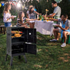 Outdoors Charcoal Barbeque Vertical Charcoal Smoker-Black