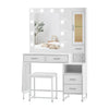 Dressing Table With 5 Drawers LED Mirror Makeup Desk Vanity Table Bedroom White