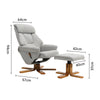 Upholstered Linen Lounge Recliner Chair Swivel & Footstool Armchair Home Office