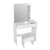 Foldable Makeup Table Set Drawer Mirror Storage Makeup Room White Dressing Table