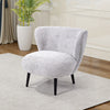 Button Back Tufted Armchair with Solid Wood Legs Accent Chair for Living Room