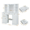 White Dressing Table Vanity Makeup Desk Set LED Mirror 3 Drawers Stool Bedroom