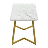 Dining Table and Chairs Set 4 Marble Effects Kitchen Table Chairs w/ Metal Legs