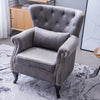 Chesterfield Wing Back Queen Anne Chair Velvet Tufted Lounge Fireside Armchair