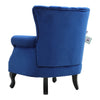 Dark Blue Velvet Armchair Wing Back Upholstered Scallop Shell Tail Accent Chair