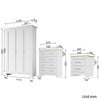 White Bedroom Furniture Set Matt Wardrobe Chest of Drawer Bedside Table Cabinet