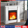 Electric Fire Suite White Freestanding Fireplace Mantel Heater Flame Surround Ff