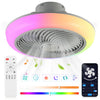 LED RGB Ceiling Fan Light Adjustable Wind Speed Remote Control W/ Music Speaker