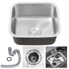Small Single Bowl Square Stainless Steel Kitchen Sink Undermount Basin Waste Kit
