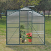 Aluminium Greenhouse Polycarbonate Garden Shed Grow House Green Frame 4 Sizes