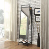 Clothes Rails Garment Coat Rack Full Length Mirror Hanging Rod Bottom Shelf Iron