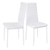 Glass Round Dining Table Set And Chairs Faux Leather Modern Chrome Legs Kitchen