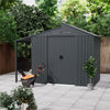 10x6FT Outdoor Garden Metal Storage Shed House w/Open Sheds for Tools Bike