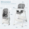 Folding Baby High Chair Convertible Infant Dining Chair Portable Highchair
