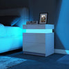 Multi-type Modern High Gloss Bedside Table Storage Drawer Nightstand Cabinet LED