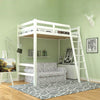 3FT Bunk Bed High Sleeper Solid Wood Bed Frame Slats Ladder Children Kids Single