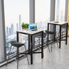 Glossy White Bar Table Square Tall Table Heavy-Duty Steel Frame Industrial Bar