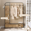 Heavy Duty Double Clothes Rail Garment Hanging Display Rack with Storage Shelf