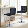 Bar Stools Set of 2 PU Leather Swivel Height Adjustable Bar Chairs With Backrest