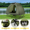 Foldable Green Off-Ground Camping Combo 2-Person Camping Cot Tent
