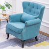 Upholstered Fabric Armchair Wing Back Fireside Chair Lounge Sofa Cushioned Seat