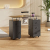 Manicure Nail Table with Glass Top Salon Beauty Station Technician Storage Desk