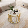 Costway 60cm Round Coffee Table 2-Tier Accent Table Modern Sofa Center Table