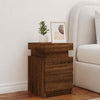 Modern Bedside Cabinet in Brown Oak with Adjustable - Bedroom Storage P0H7