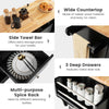 Rolling Kitchen Island Cart Utility Trolley Cart Kitchen Countersw/Hidden Wheels
