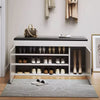 Wooden Ottoman Shoes Storage Rack Bench Padded PU Seat Cabinet Cupboard Stand UK