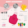 Kids Corner Kitchen Playset Pretend Wooden Play Kitchen Toy-Pink