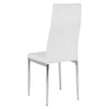 Set of 2/4 White Dining Chairs Chrome Legs High Back Faux PU Leather Padded Seat