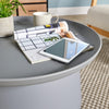 Side Table 70cm Round PP Anti UV Grey Living Home Furniture Lamp Coffee Seconds