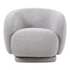 Chenille Fabric Sofa Armchair Swivel Cuddle Chair Light Grey Soft Padded Seat UK