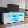 120cm High Gloss TV Table Stand White Entertainment Cabinet Unit with LED Light