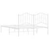 Metal Bed Frame with Headboard White 140x200 cm